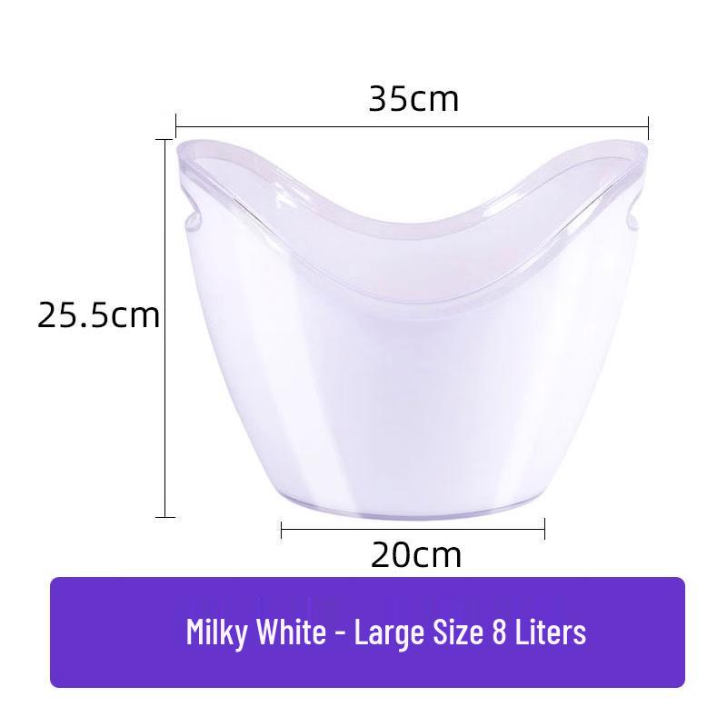 ZISIZ Transparent Plastic Bar Ice Bucket with Handle