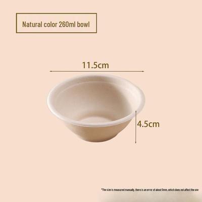 YiPan Bols Jetables en Pulpe de Canne à Sucre, 220 ml