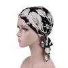 Kvinner India Muslim Elastisk Turban Print Cotton Hat Head Scarf Wrap