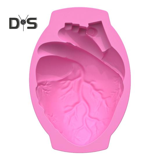 

Силіконова форма для торта на Хеллоуїн, реалістична форма людського серця, багаторазова, легка для очищення Інструменти для випічки своїми руками для печива, шоколаду рожевий