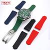 Gummiarmband mit gebogenem Ende für Rolex-Uhren, 20 mm, Silikonarmband, verhindert Staub, Herrenarmband, wasserdicht