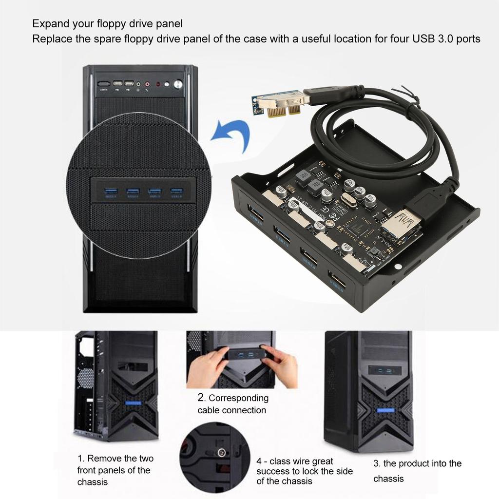 PCIE zu USB 3. Frontpanel 5 Gbit/s 3,5 Zoll Frontpanel USB-Hub Hohe Geschwindigkeit Breite Anwendbarkeit Störungsarm für Computer