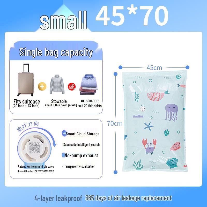 Taili Vacuum Compression Storage Bag for Clothes, Travel, Quilts, and Blankets - No Pump Required, Thickened Design.