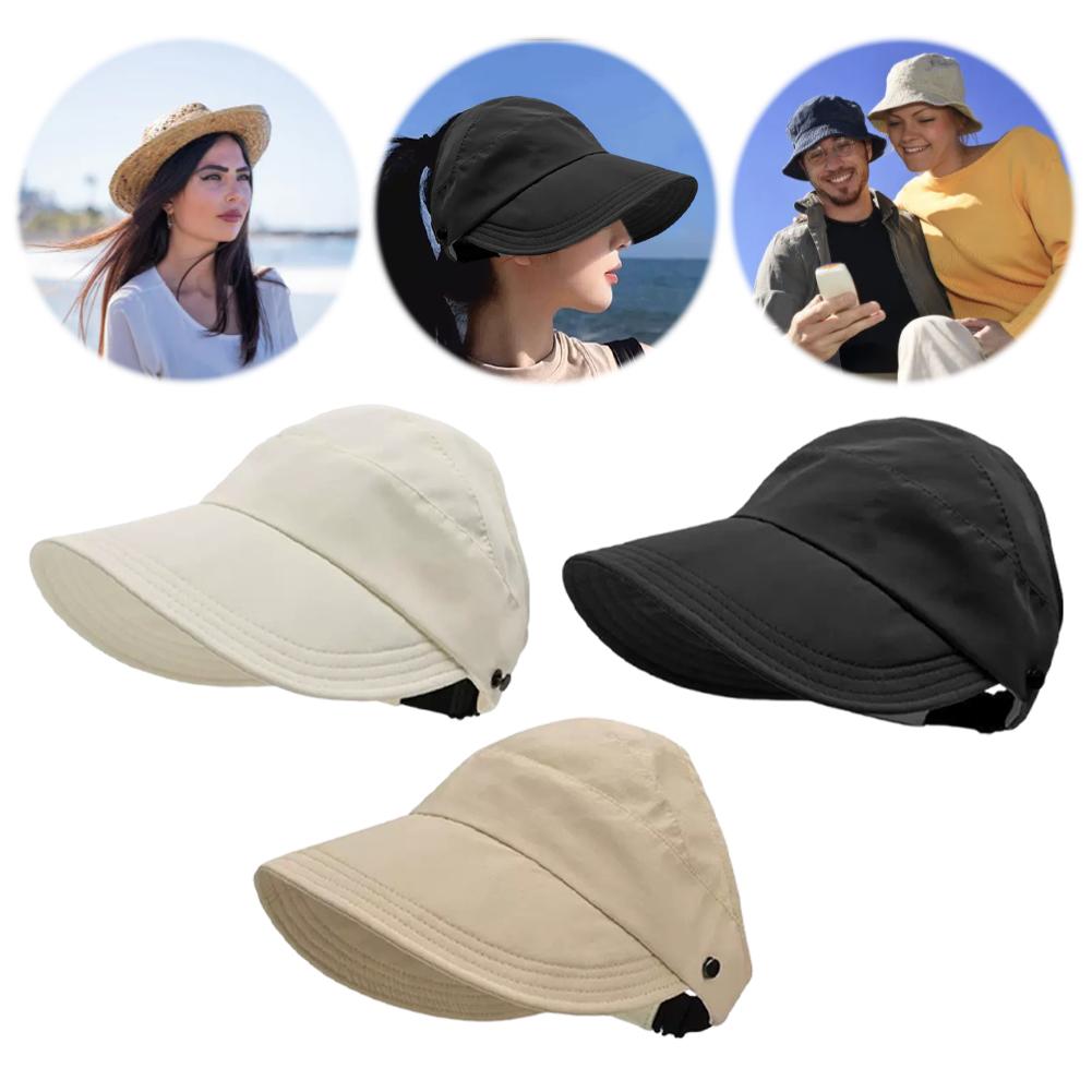 Outdoor UV Protection Hollow Top Sun Hat Foldable Beach Hat Portable Sun Visor Hat for Women
