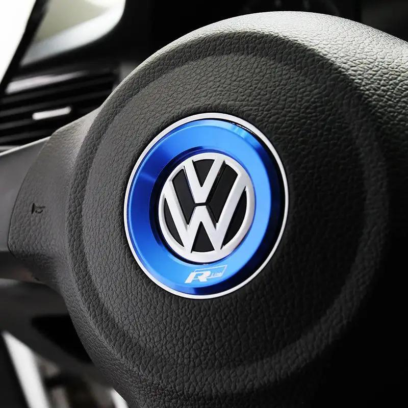 Für VOLKSWAGEN VW Auto Lenkrad Auto Emblem Aufkleber Zubehör Für Volkswagen VW R-line GTI R Polo Golf Touareg Passat Mag