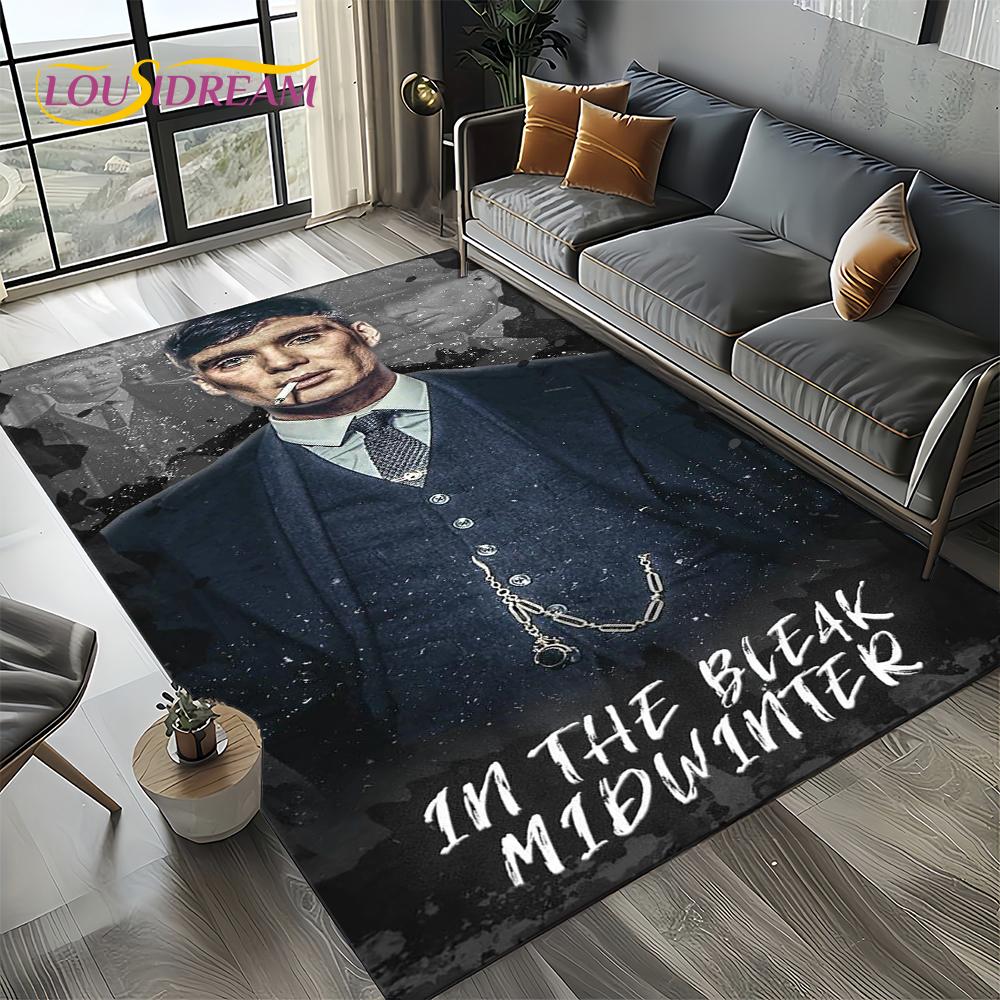 Nuovo Tappeto Tommy Shelby P-Peaky B-Blinders per Camera da Letto Soggiorno Casa Decorazione Divano, Decorazione Tappetino Gioco per Bambini Regalo