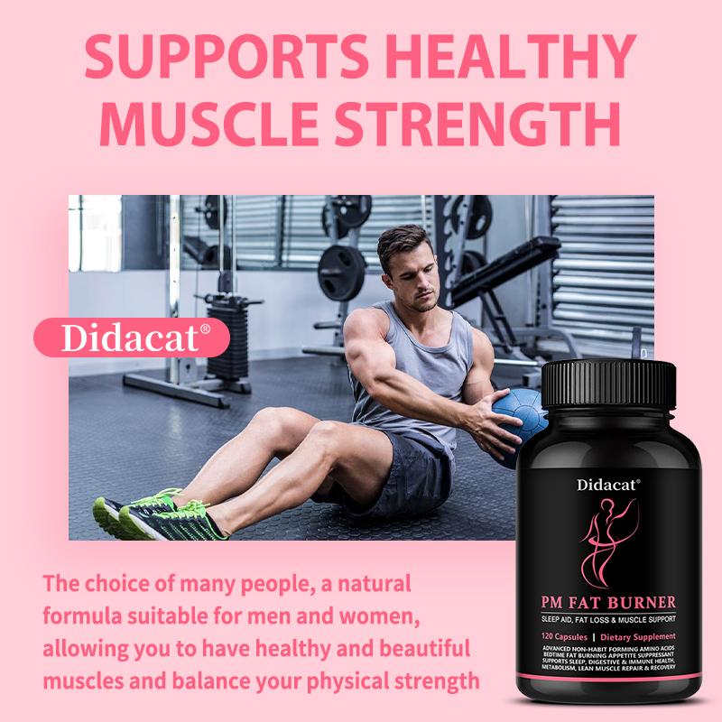 Didacat PM Advanced Formula with Amino Acids, 120 Capsules Night Complex for Body Recovery & Wellness