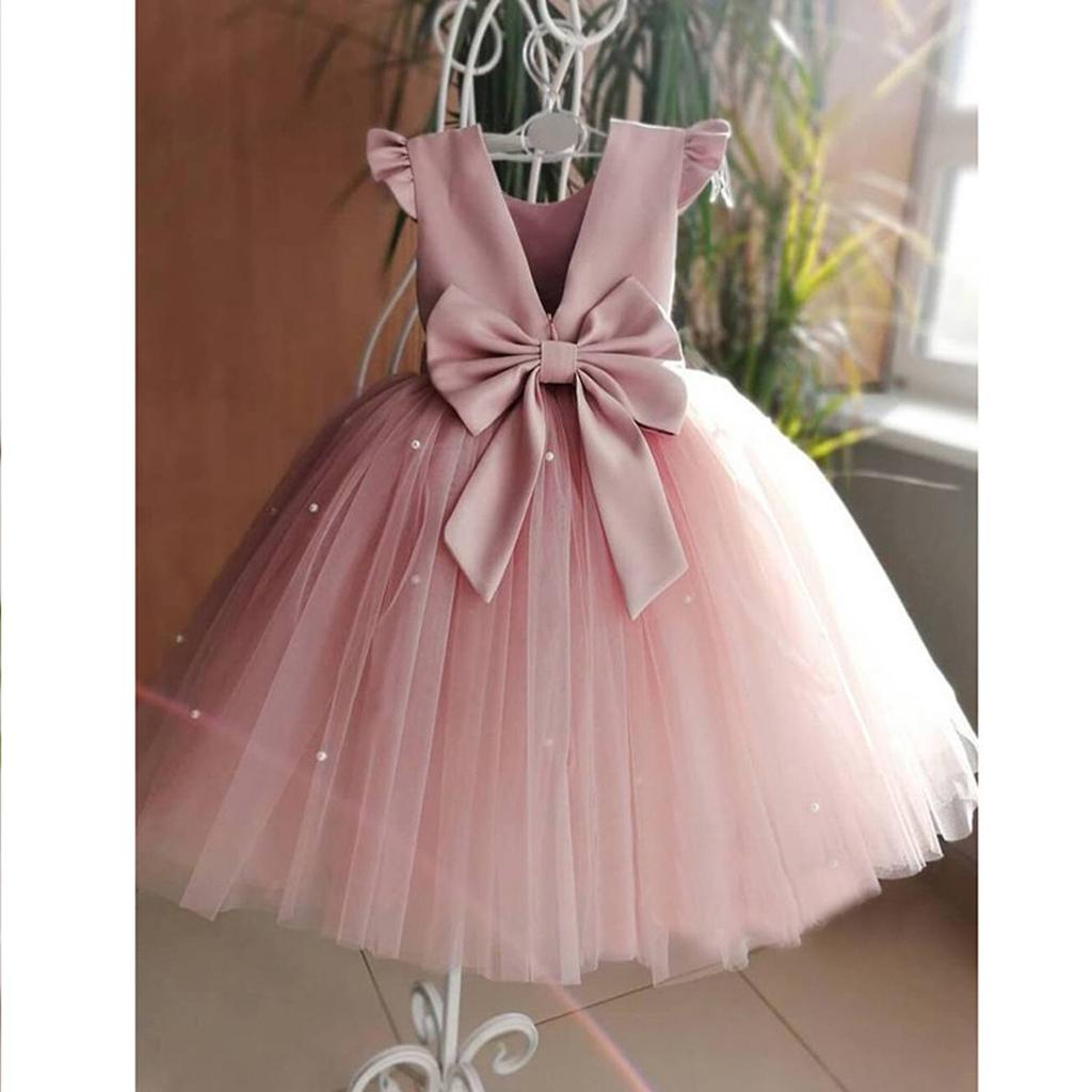 Girl Dress Party Gown Tulle Satin Pageant Birthday Princess Ruffle  Gown