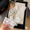 2025 New Ins Vintage White Lace Long Silk Scarf Women's Versatile Decorative Y2k Narrow Hair Belt Belt Premium Spice Girl Scarf