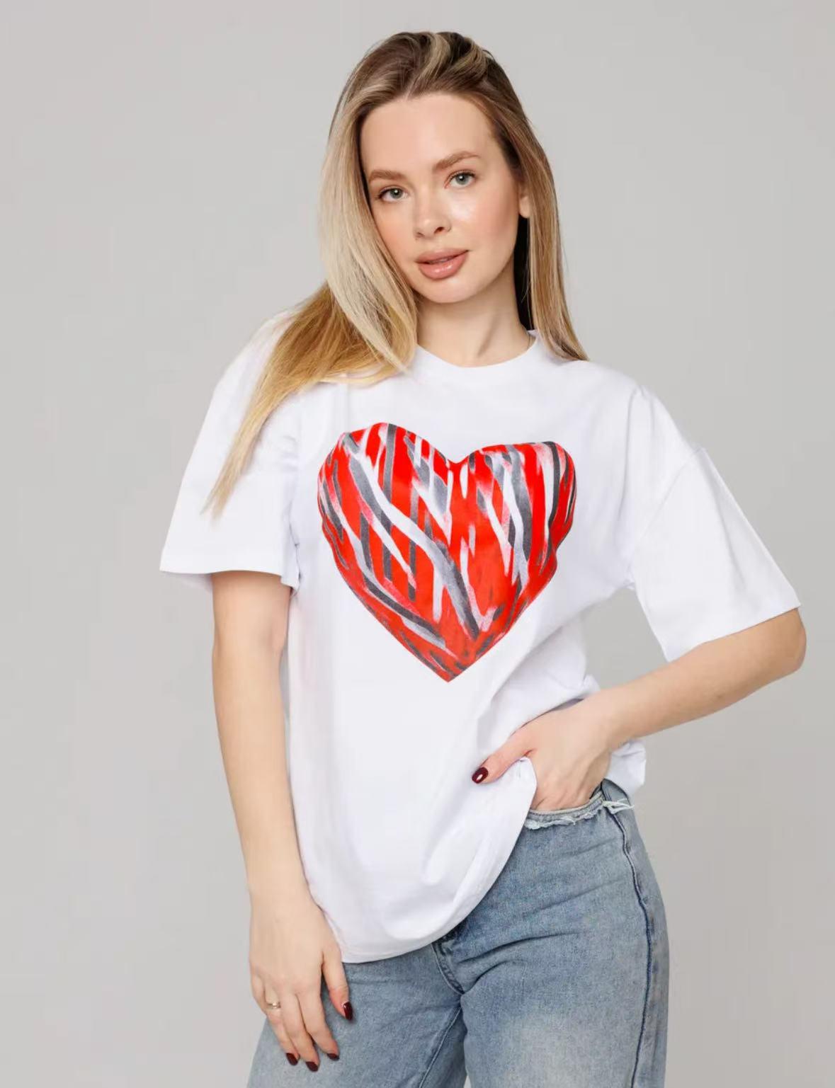 

Футболка из чистого хлопка с принтом Love и коротким рукавом L белый