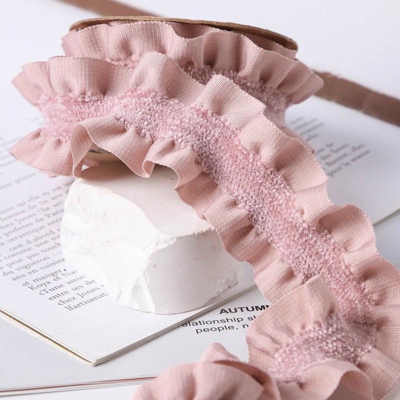 10 Yards Double-sided Wrinkled Pleated Lace Trim Ruffle Lace Edge Ribbon DIY Sewing Hair Bows Hat Clothing Decor Accessories
