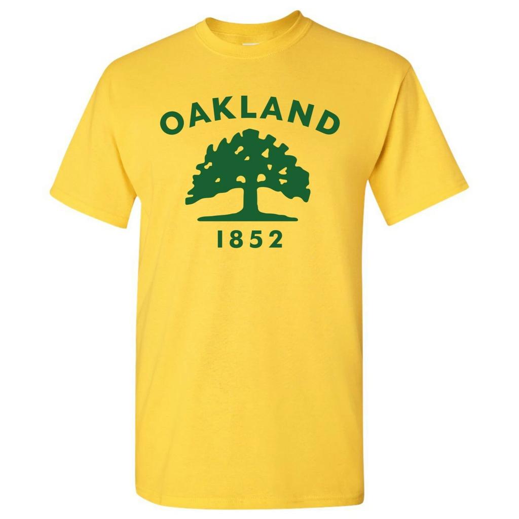 Oakland US City Flag Basic Cotton T-Shirt - Daisy