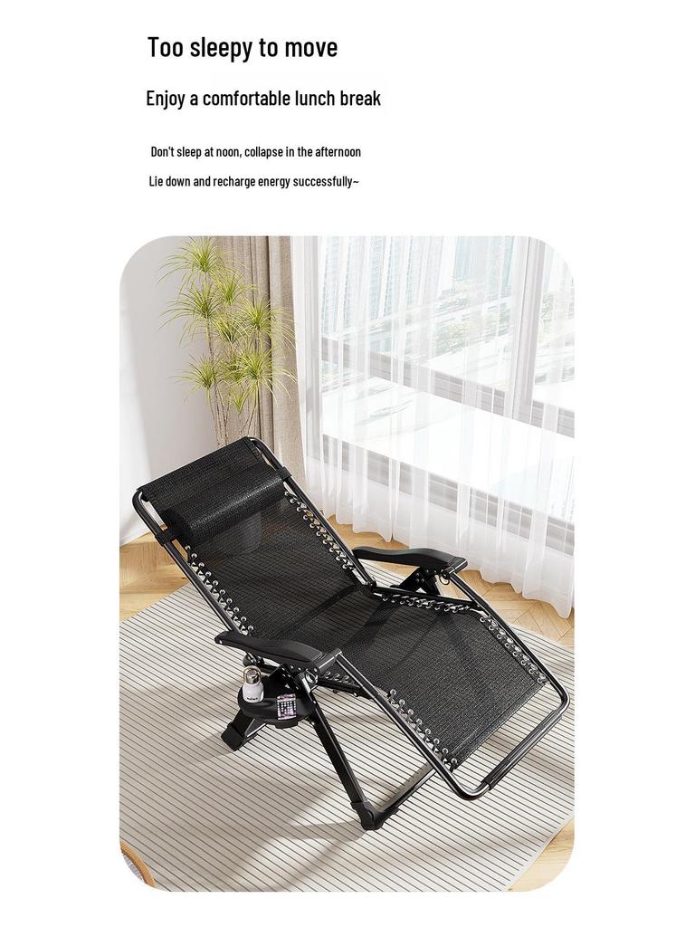 Adjustable Folding Chair: Sit or Recline with Backrest - Ideal for Napping at Home, Office, or Beach.