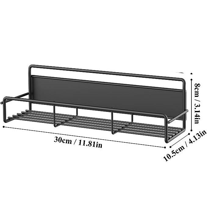 Magnetic Fridge Shelf  Kitchen Seasoning Organizer Black Shelf Storage Rack for Refrigerator Washing Machine Side Organizer