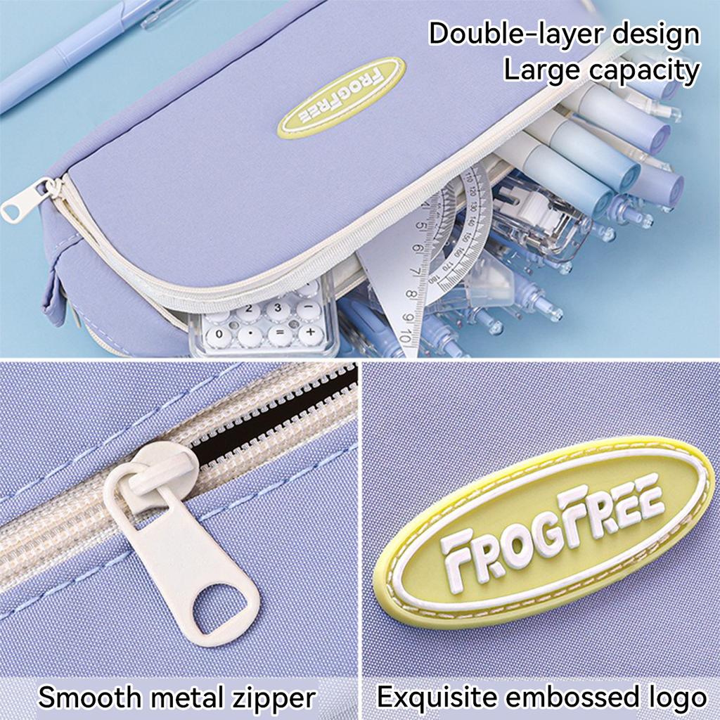 Double-layer Pencil Case Simple Large Capacity Pencil Case High-value Korean Pencil Case Primary School Student Stationery Bag