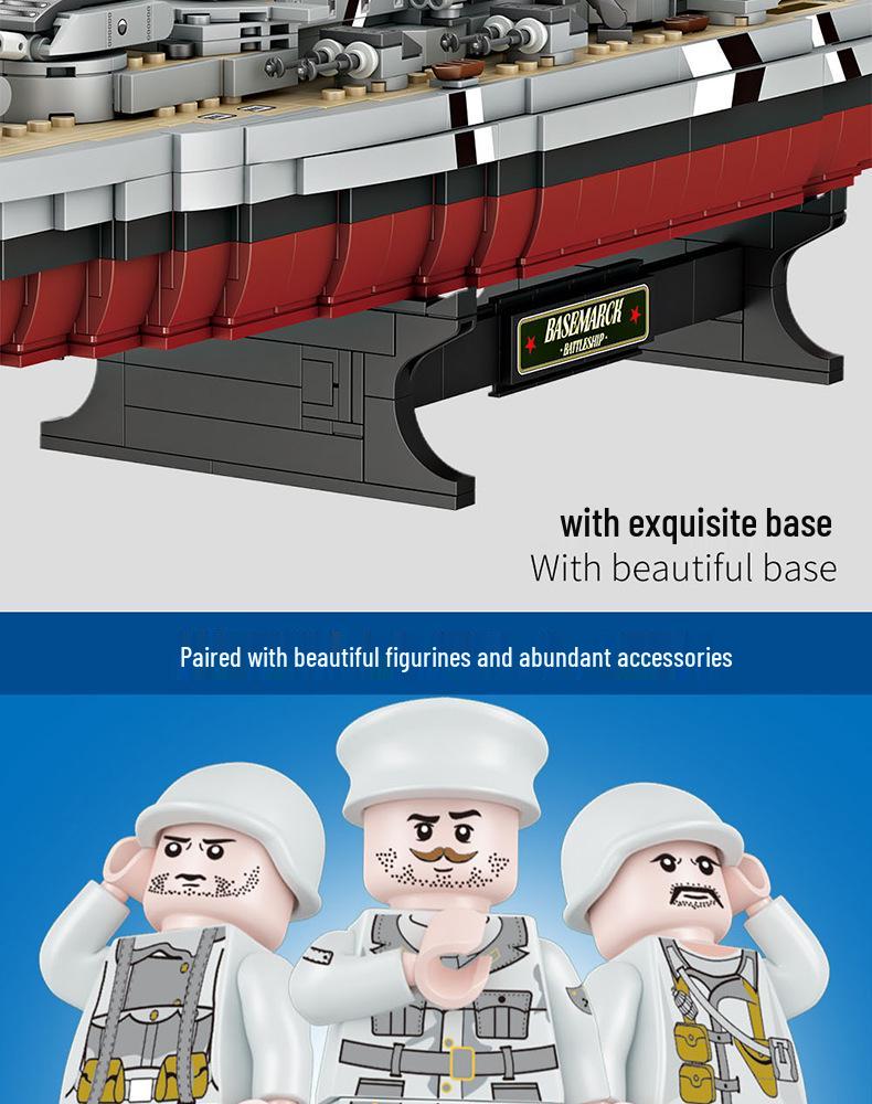 Fang Cheng Aircraft Carrier & Bismarck Battleship Model Toy - Educational Assembly Puzzle for Boys