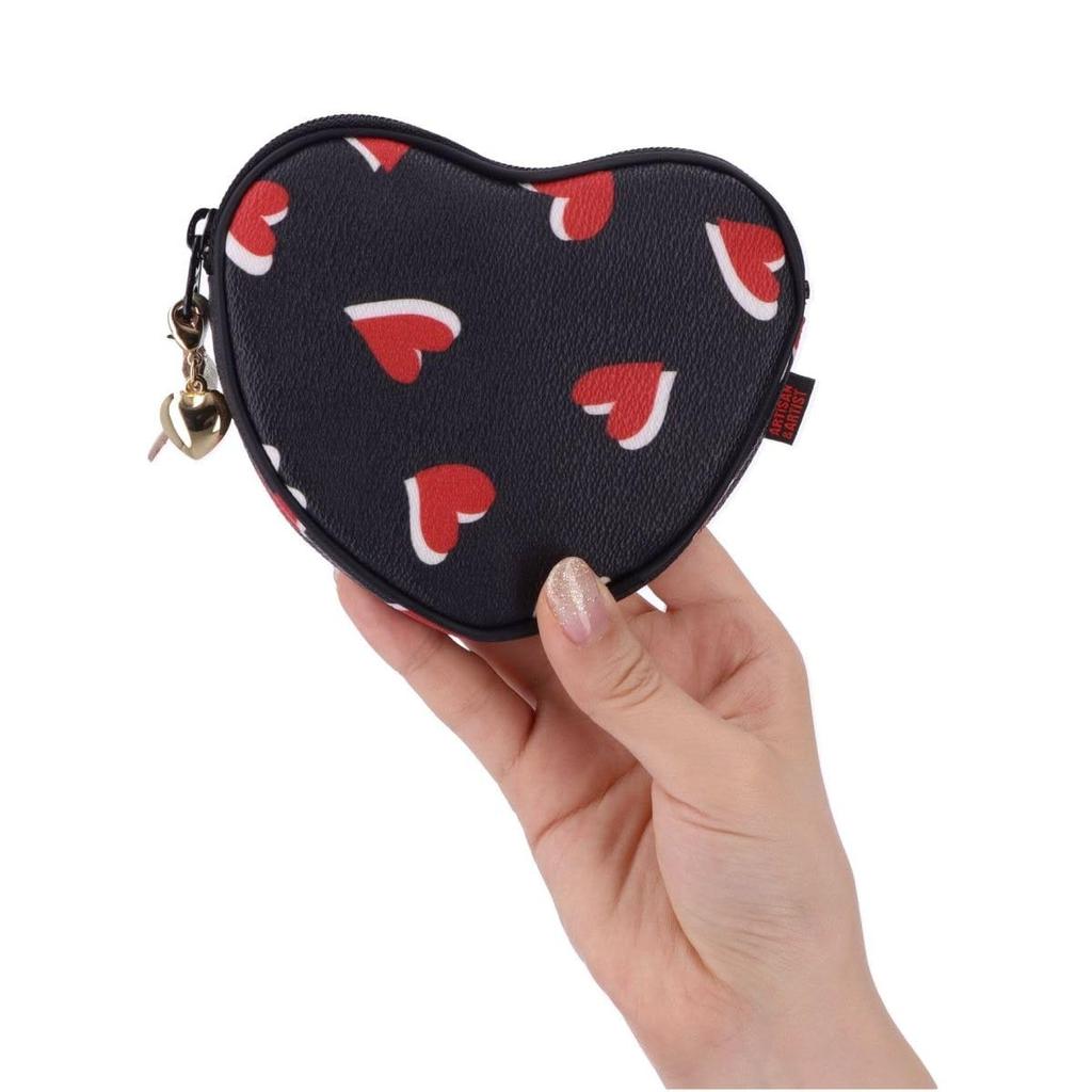 Artisan & Artist Small Makeup Pouch, Heart-Shaped, Dazzling Heart, 4OP-DH931