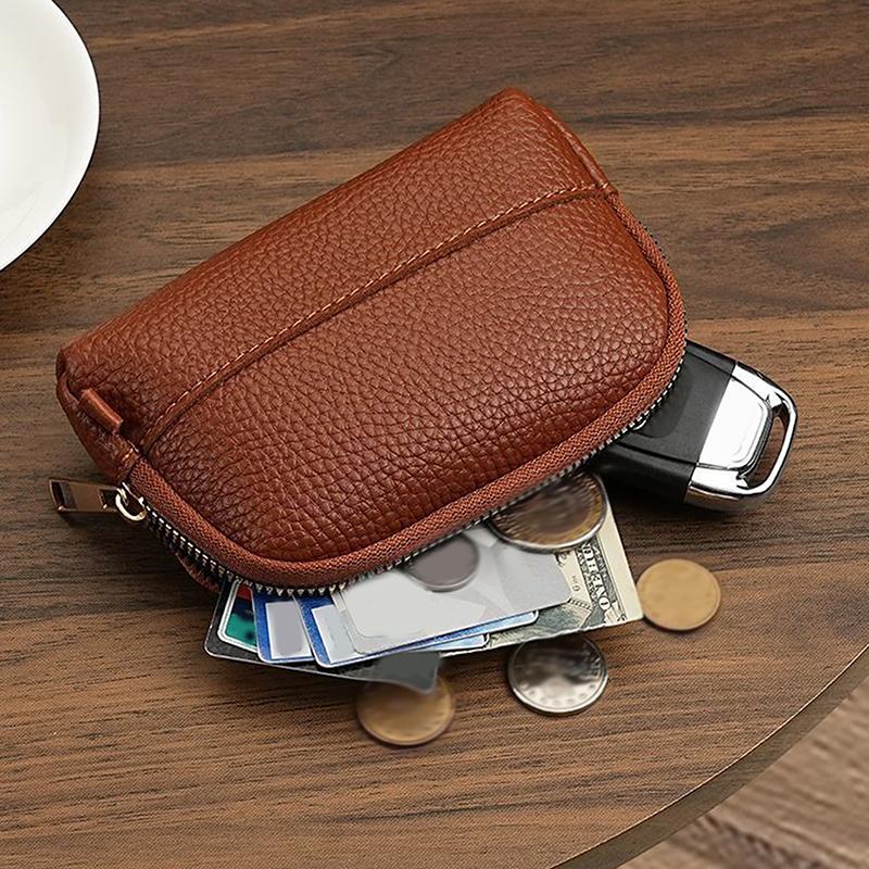 Vintage Coin Purse Solid Color Minimalism Key Bag Lipstick Earphone Storage Bag Daily Portable Zipper Clutch Bag Small Wallet