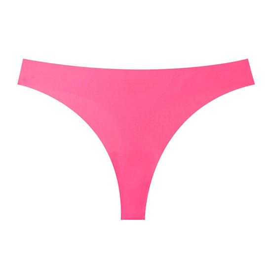 

Seamless Women Thongs Low Waist No Show Ladies Workout Underwear Sexy Stretch Soft Breathable Panties S рожевий червоний колір