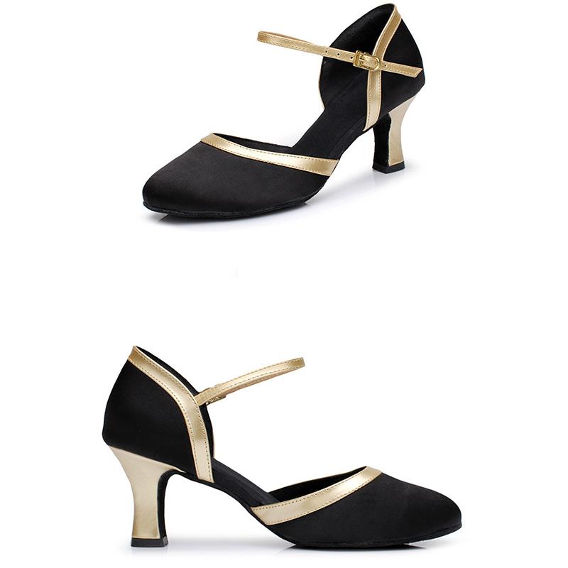 Dámské Boty pro latinskoamerické tance HEDVÁBNÉ Společenské Boty pro moderní Pole Dance Dámské Salsa Tango Boty na střední podpatek s uzavřenou špičkou Latinské boty pro dívky