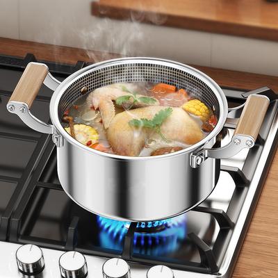 316 Stainless Steel Soup Pot Honeycomb Non-stick Pot with Lid Household Pot Induction Cooker Gas Stove Universal Frying Pan