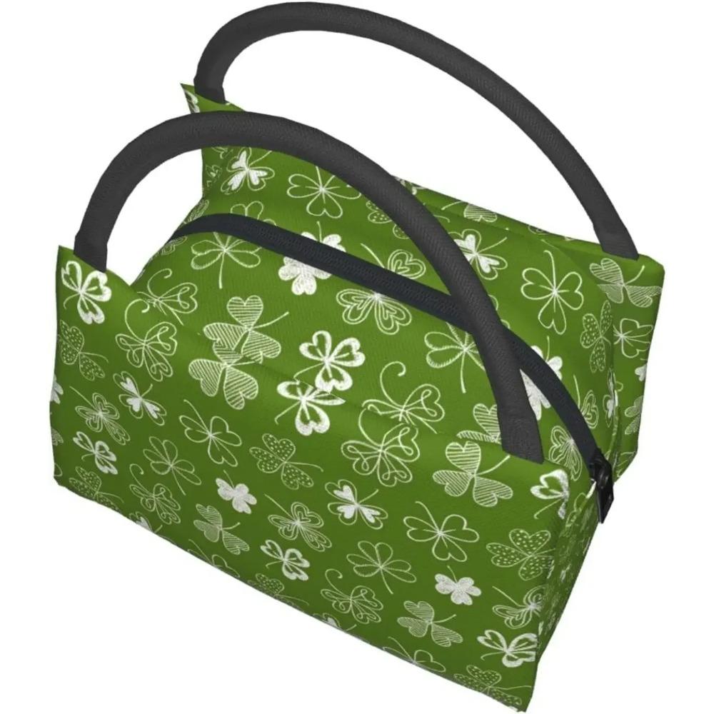 St. St. Patrick's Day Grünes Kleeblatt Klee Lunchtasche Tragbar Wiederverwendbar Isolierte Lunchbox für Frauen Männer Arbeit Schule Picknick Reise