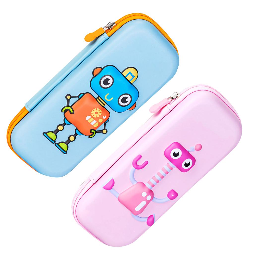 3D Robot Pencil Case Kids Cartoon Pencil Box EVA Large Capacity Pen Holder Portable Pencil Pouch for