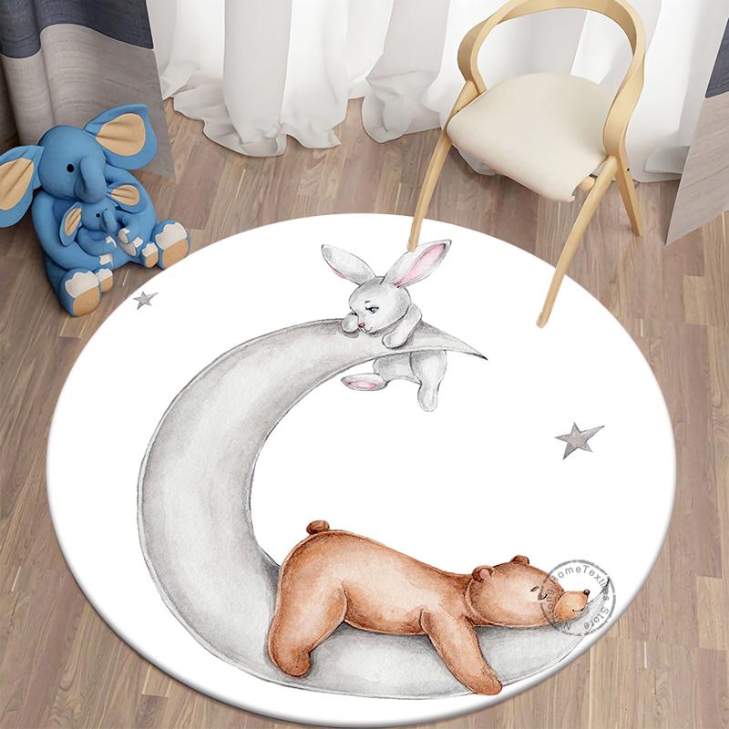 Covor rotund Covoare camera de zi Covor pentru dormitor bebelusi Covor pentru podea pentru copii Covor de salon cu imprimeu urs Covor camera pentru copii Covor copii acasa