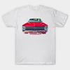 T-shirt da uomo con stampa nera 1968 Plymouth Fury III Convertible Stampa su carta transfer senza taglio T-shirt in cotone