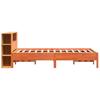 Solid Wood Bed with Shelf Without Mattress Wax Brown 140 x 190 cm