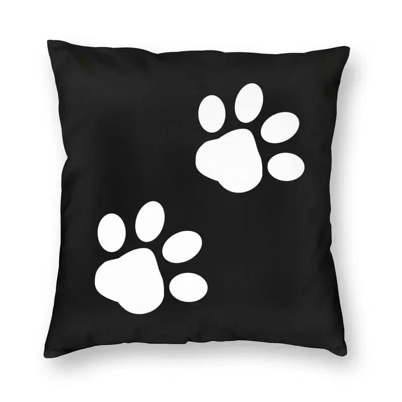 Liebe Hunde Pfoten und Knochen Muster Druck Quadratischer Kissenbezug Dekoration Haustier Fußabdruck Geschenk Kissenbezug Wurfkissen für Sofa Auto