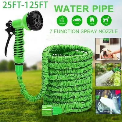 Kunststoff Material Ausziehbarer Magischer Schlauch Teleskopisches Design Leichtgewicht Gartenbewässerungsschlauch 7 Sprühfunktionen Langlebige Materialien