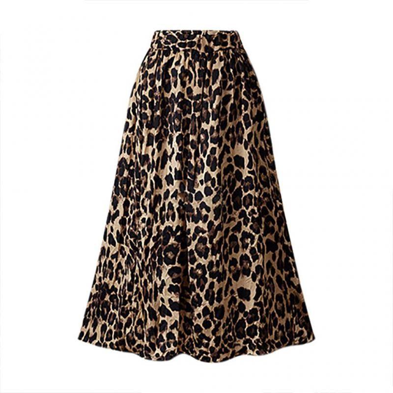 

Plus Size Leopard Print Long Skirt Plus Size Leopard Print Long Big Hem Skirt 1 piece 4XL