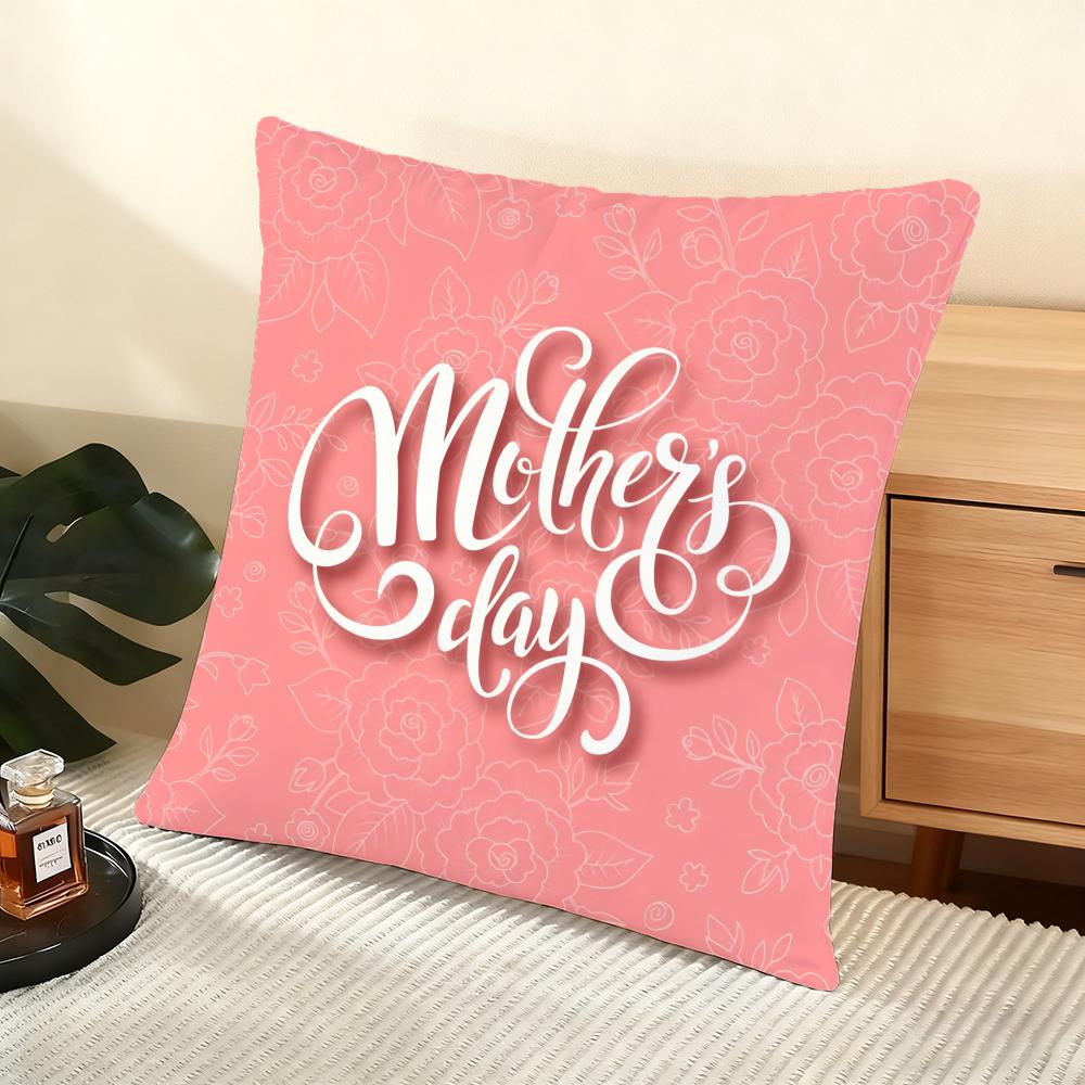 Happy Mother'S Day Cushion Cover Soft Short Plush Pillow Cover Smooth Cozy Texture Aesthetic Cushion Case Home Decor