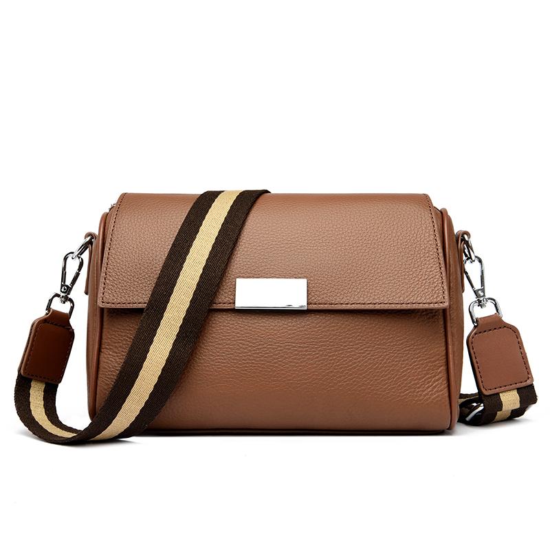 Genuine cowhide crossbody bag for women monochromatic shoulder bag luxury feminine Messenger Tote