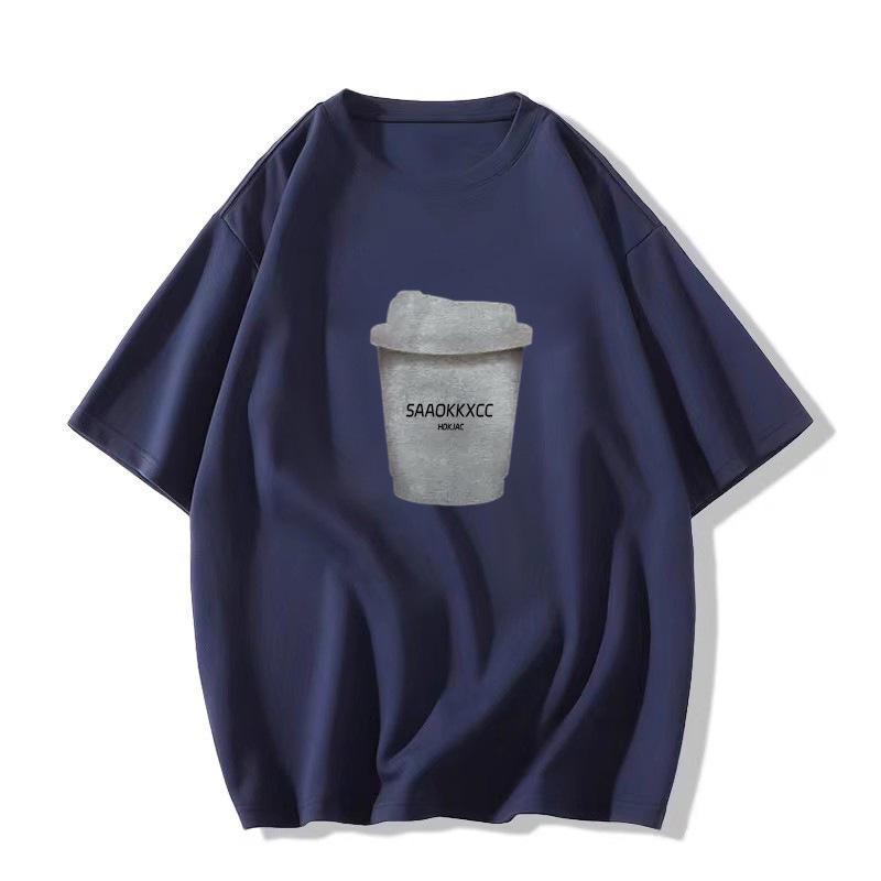 Women's Black Retro Oversized Cotton T-Shirt - Short Sleeve, Straight Shoulder, Summer Trend
