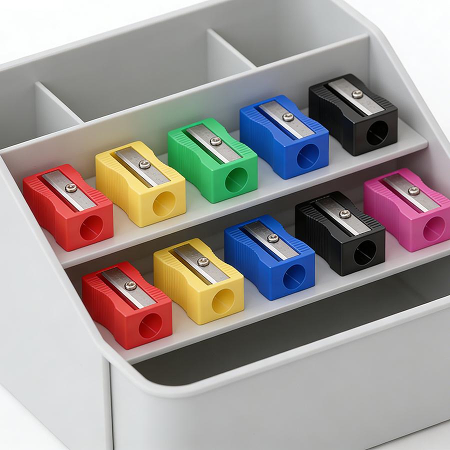 40/80pcs 2.5cm Colorful Pencil Sharpener Assorted Colors Curved Anti-slip Design Portable Pencil Sharpener for School Office Su