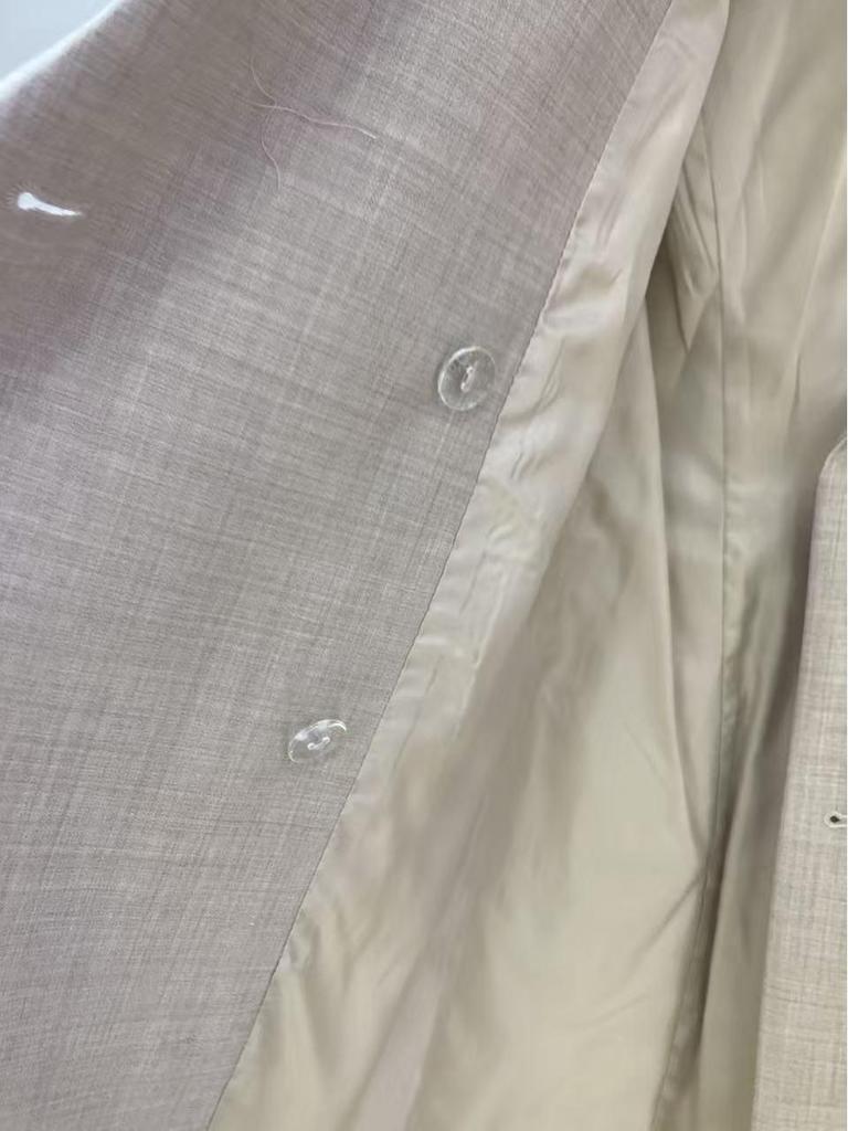 Nanyou Elegant Women's Wool-Silk Mid-Length Double-Breasted Suit Dress - Autumn Collection