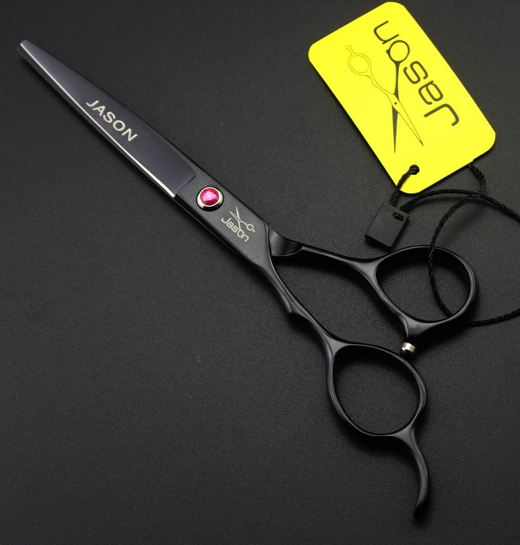JASON/Jason HD-26 Black Hair Scissors, Left Hand Scissors, Flat Scissors, Bangs Scissors, Tooth Scissors, Thin Scissors 6.0inch flat scissors (zs-606)