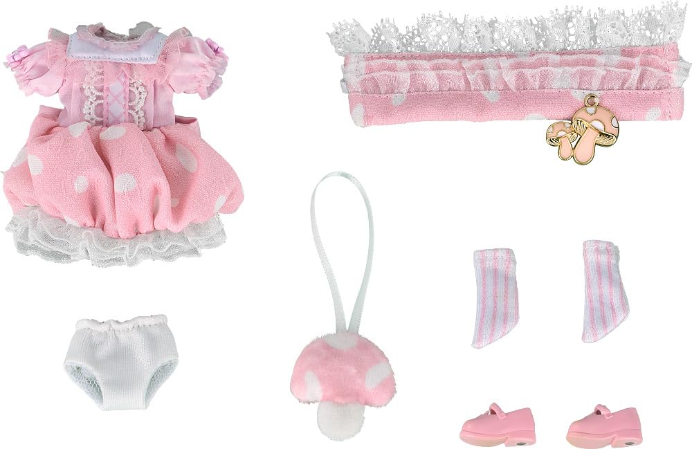 Nendoroid Doll Outfit Mushroom Girl and Finished Product Set [Pink] Fabric, Magnet, Plastic, Pre-painted,
