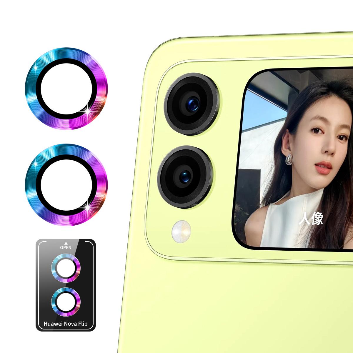 

ENKAY HAT PRINCE 1 Комплект Для Huawei nova Flip 5G Защитная пленка на объектив камеры Металлическое кольцо Пленка на объектив A