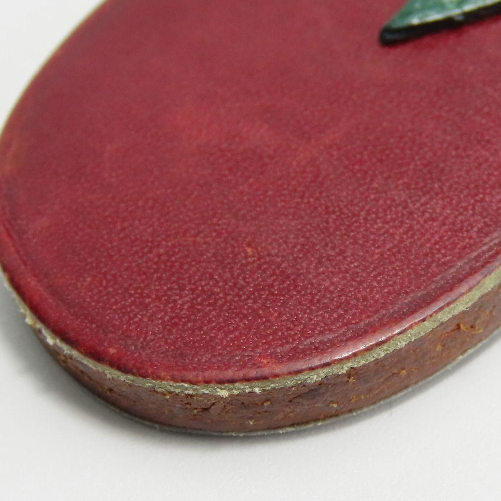 Used HERMES Bag charm leather/Silver925 purple green fruits