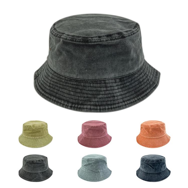 Cotton Washed Vintage Bulk Plain Custom Denim Fisherman Caps Design Your Own Bucket Hat