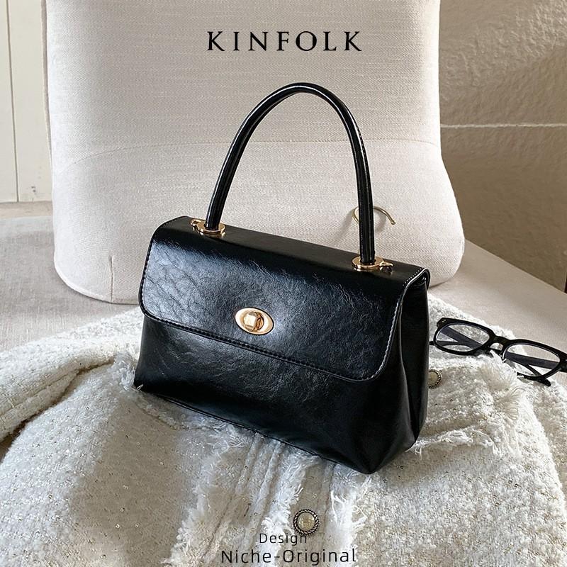 

Home-made Cross-body Bag All-match Commuting Super Hot Simple Retro Oil Wax Leather Flip Mailman Small Square