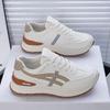 Spring Women's Breathable White Sneakers, Versatile Korean Style with Thick Soles for Height Boost, Casual Dad Shoes