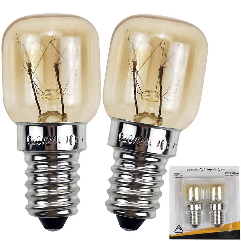 2Pcs 15/25W 220V E14 300 Degree High Temperature Resistant Microwave Oven Cooker Lamp Salt Light Bulb Lighting Bulb