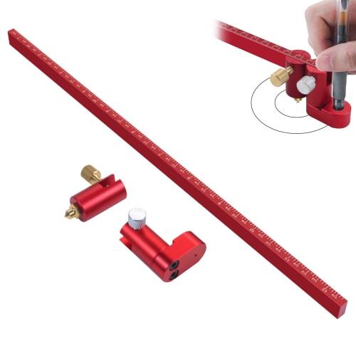 EsiFare Woodworking Compass Scriber, Large Aluminum Alloy Compass, 360 Degree Arc Marking Tool, Carpentry Marking Tool, Woodworking Scribing Circle, C