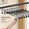 10 Stück Hosenbügel mit Clips, Verstellbare Heavy Duty Rockbügel, Platzsparend, Rutschfest, für Shorts, Jeans, Hosen, Kleiderbügel