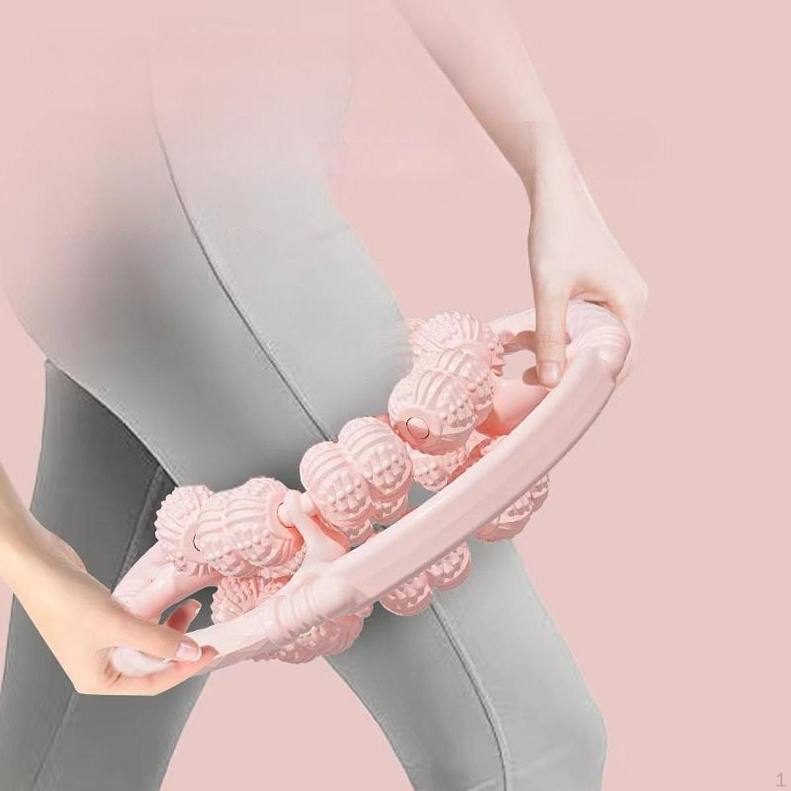 

Circular Leg Clamp Massage Roller 32 Wheels Accessories Supplies Handheld Muscle Massager рожевий