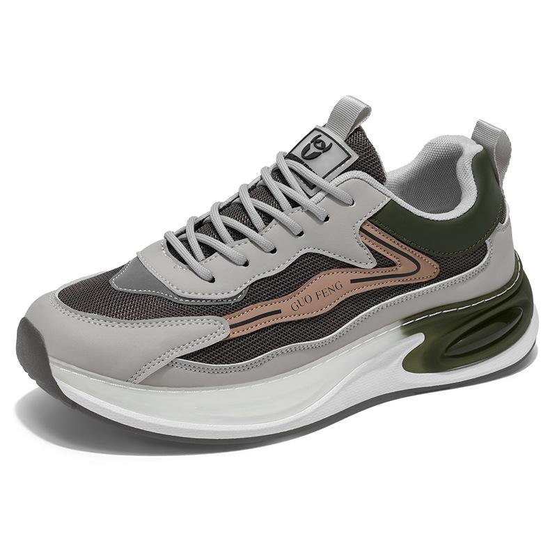 Trendy sports shoes men's thick-soled breathable mesh shoes spring and autumn new students outdoor running trendy shoes men's shoes